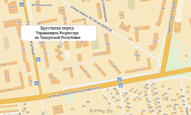 Карта Ижевска рег.палата